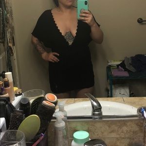 Cute short and low neck and back dress